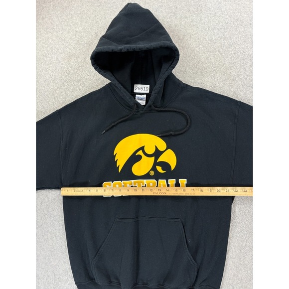 Iowa Hawkeyes SOFTBALL Screened Logo Hoodie Sweatshirt (Men's Large) Black - Picture 7 of 11